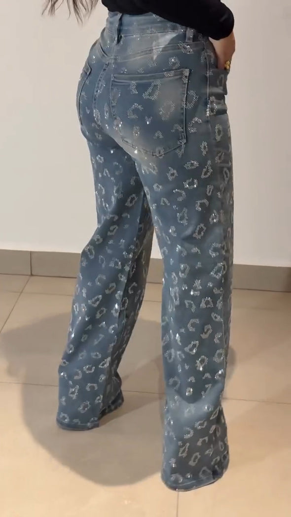Women Washed Printed Casual Jeans
