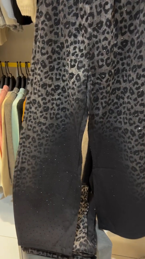 Women Printed Gradient Rhinestone Casual Pants