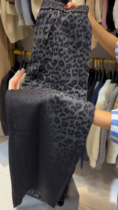 Women Printed Gradient Rhinestone Casual Pants