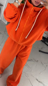 Women Round Neck Hooded Jacket + Pants Casual Suit
