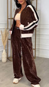 Women Round Neck Jacket + Pants Casual Suit