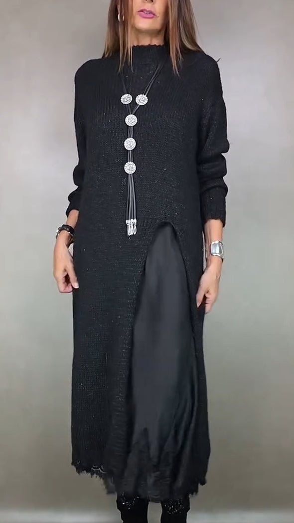 Women Suspender Inner Dress + Sweater Casual Suit