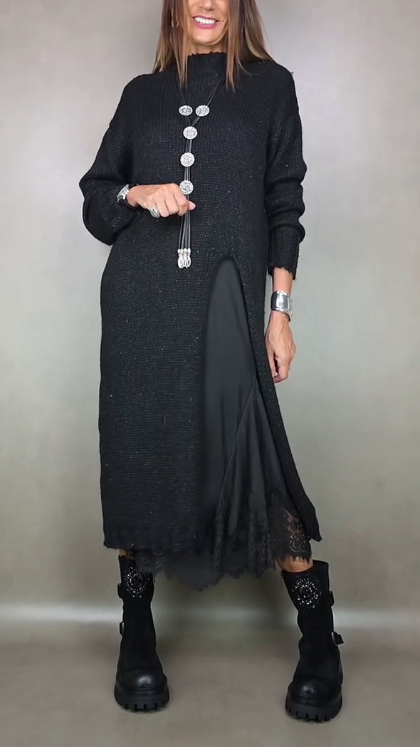 Women Suspender Inner Dress + Sweater Casual Suit