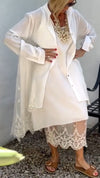 Women Inner Patchwork Printed Dress + Lapel Printed Cardigan Casual Suit