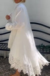 Women Inner Patchwork Printed Dress + Lapel Printed Cardigan Casual Suit