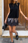 Women Elegant Lace Panel Skirt