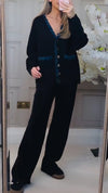 Women Button-down Cardigan + Pants Casual Suit
