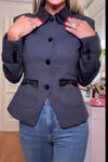 Women Casual Baby Collar Lace Pocket Jacket