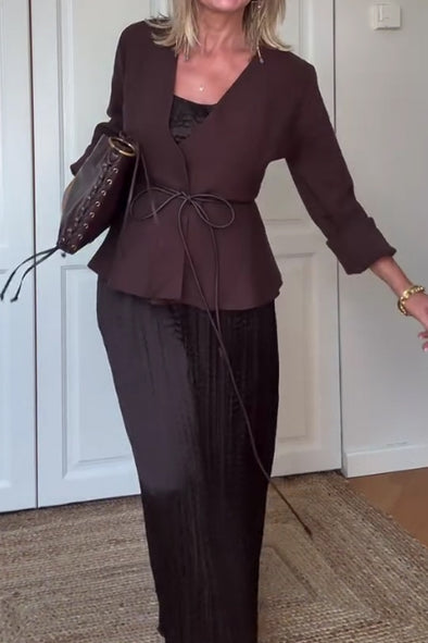 Women Elegant Crossover Tie Top