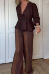 Women Elegant Crossover Tie Top