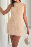 Women Elegant Plush Sleeveless Dress