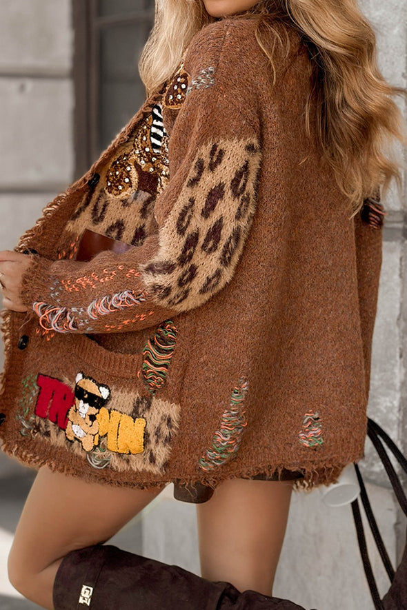 Women Casual Fun Pattern Cardigan Sweater