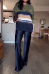 Women Casual Watercolor Crew Neck Pullover Sweater