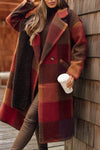 Women Lapel Plaid Temperament Casual Coat