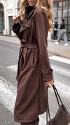 Women Lapel Temperament Casual Windbreaker Jacket