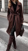 Women Lapel Temperament Casual Windbreaker Jacket