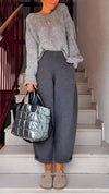 Women Round Neck Top + Pants Casual Suit
