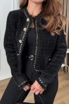 Women Elegant Thick Woven Textured Raw Edge Jacket