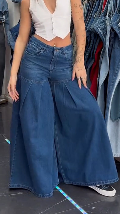 Women Patchwork Washed Casual Jeans