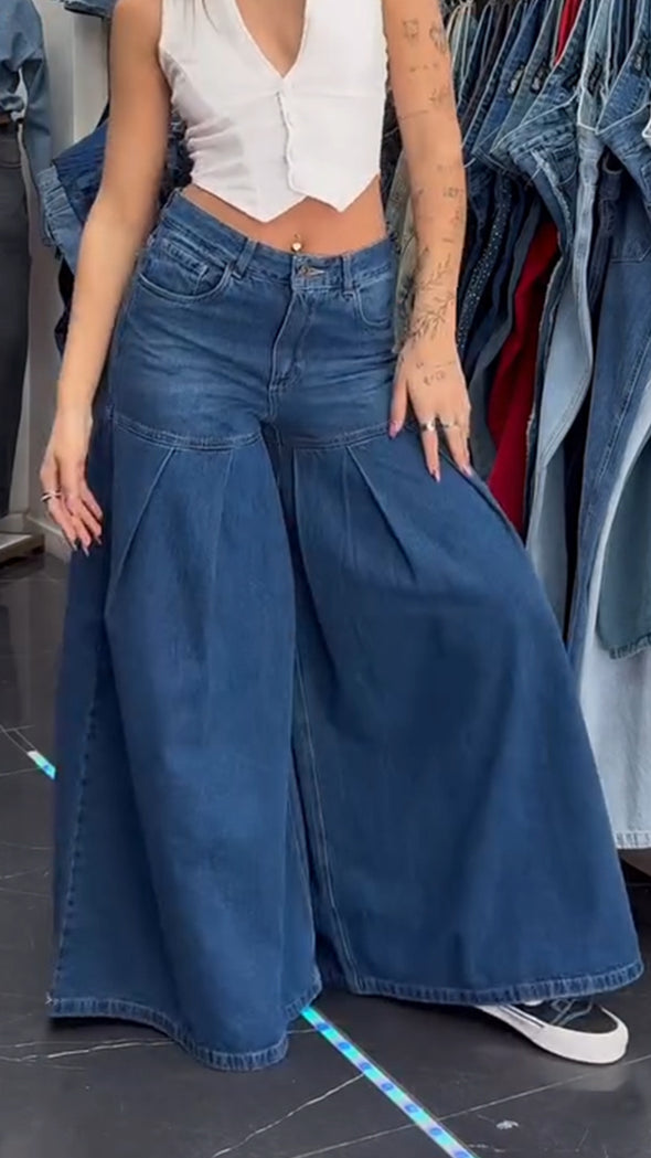 Women Patchwork Washed Casual Jeans