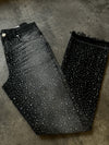 Men Rhinestone Washed Casual Jeans