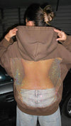 Women Hooded Hollow Mesh Sexy Casual Sweatshirt
