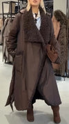 Ladies Large Lapel with Plush Interior for A Temperament and Leisure Coat