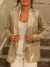Women Lapel Sequined Temperament Commuter Blazer