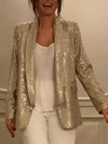 Women Lapel Sequined Temperament Commuter Blazer