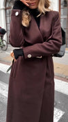Women Lapel Solid Color Temperament Casual Coat