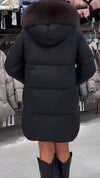 Women Fur Collar Solid Color Casual Cotton Jacket