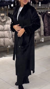 Women Lapel Plush Temperament Casual Coat