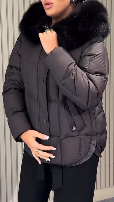 Women Fur Collar Casual Cotton Jacket