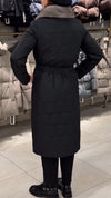 Women Fur Collar Long Casual Cotton Coat
