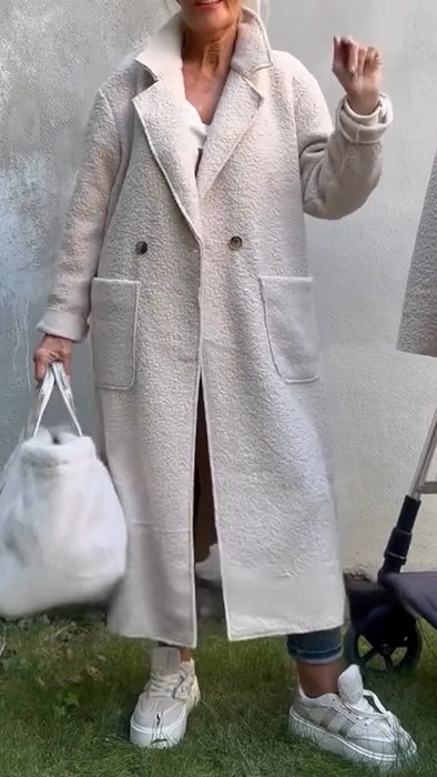 Women Lapel with Different Prints On The Back Casual Coat