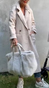 Women Lapel with Different Prints On The Back Casual Coat
