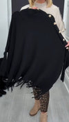 Women Round Neck Knitted Patchwork Tassel Casual Top