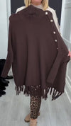 Women Round Neck Knitted Patchwork Tassel Casual Top