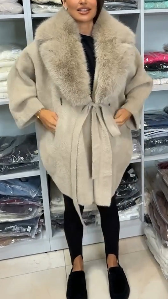 Women Fur Collar Temperament Casual Coat