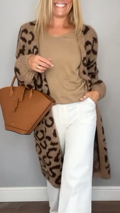 Women Knitted Printed Casual Cardigan