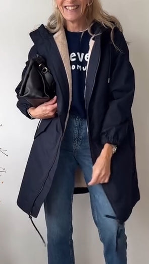 Women Hooded Fleece-lined Casual Jacket
