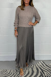Ladies Round Neck Patchwork Casual Dress