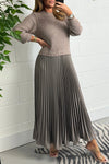 Ladies Round Neck Patchwork Casual Dress