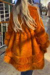 Women Casual Double Plush Lace-up A-line Coat