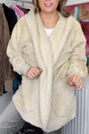 Women Hooded Plush Solid Color Casual Coat