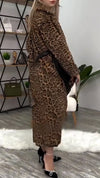 Women Lapel Leopard Print Temperament Casual Coat