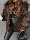 Women Fur Collar Casual Cotton Jacket