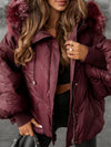 Women Fur Collar Casual Cotton Jacket