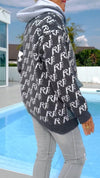 Women Patchwork Knitted Fake Two-piece Casual Jacket