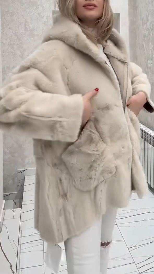 Women Hooded Plush Casual Coat